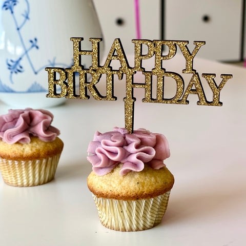 Cupcake Caketopper - Happy Birthday